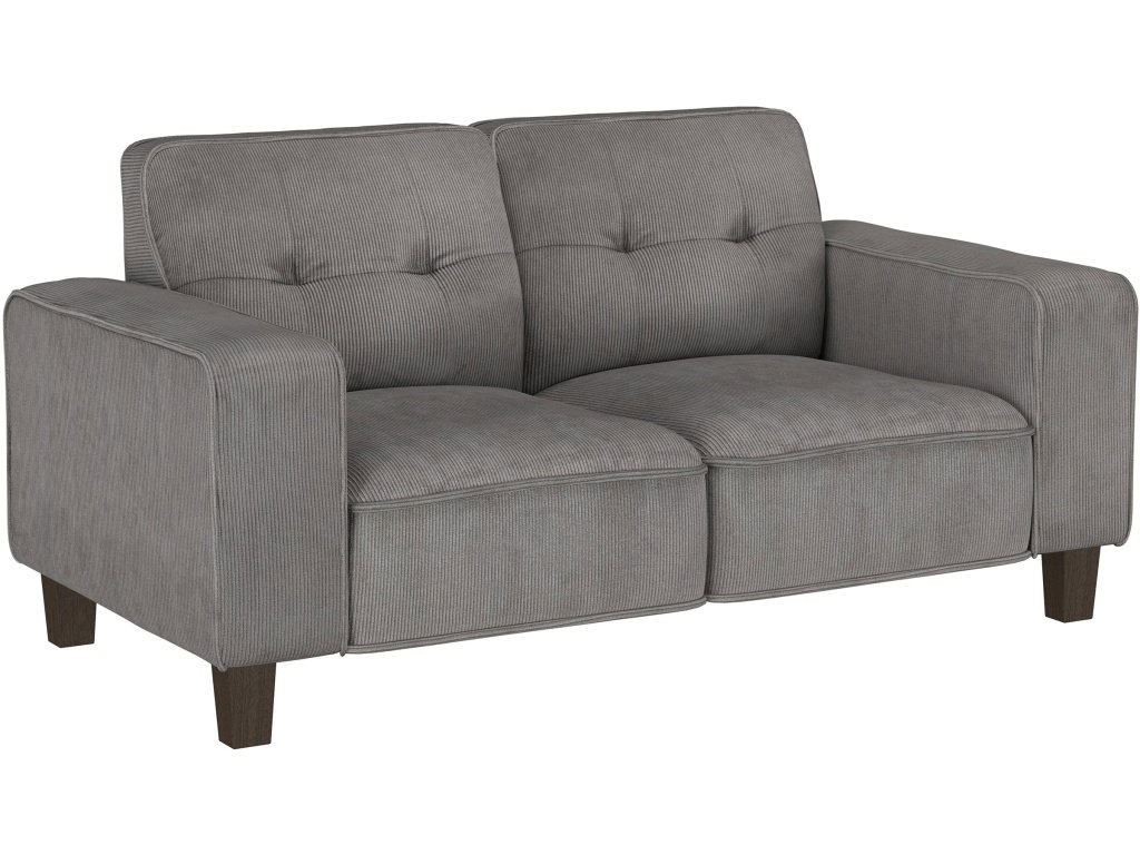 Deerhurst Upholstered Track Arm Tufted Loveseat Charcoal