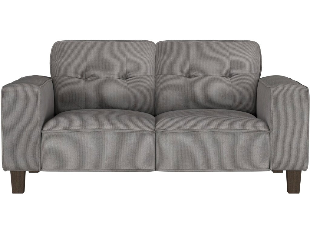 Deerhurst Upholstered Track Arm Tufted Loveseat Charcoal