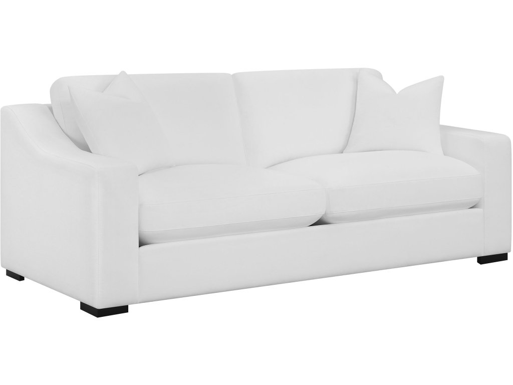 Ashlyn 2-Piece Upholstered Sloped Arms Living Room Set White