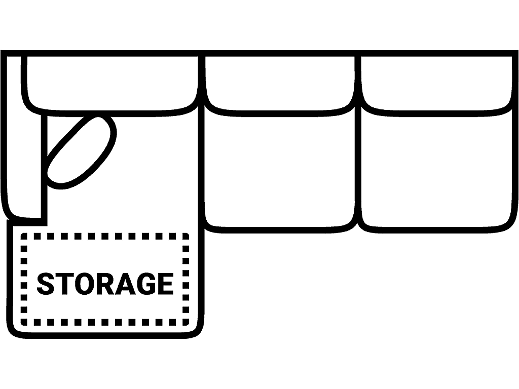 LSF 1 Arm Sofa Chaise w/Stor.