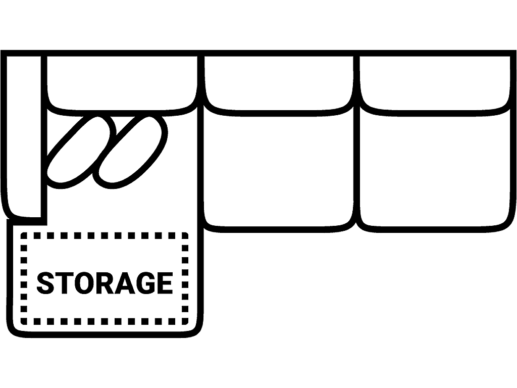 LSF 1 Arm Sofa Chaise w/ Storage