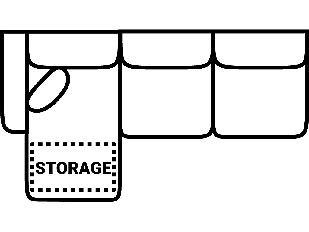 LSF 1 Arm Sofa Chaise w/Stor.