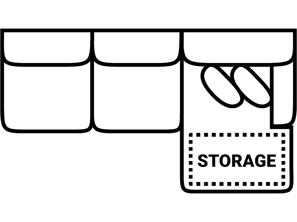 RSF 1 Arm Sofa Chaise w/ Storage