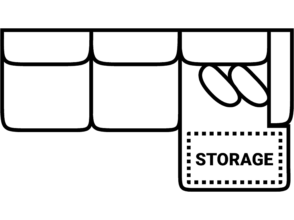 RSF 1 Arm Sofa Chaise w/ Storage