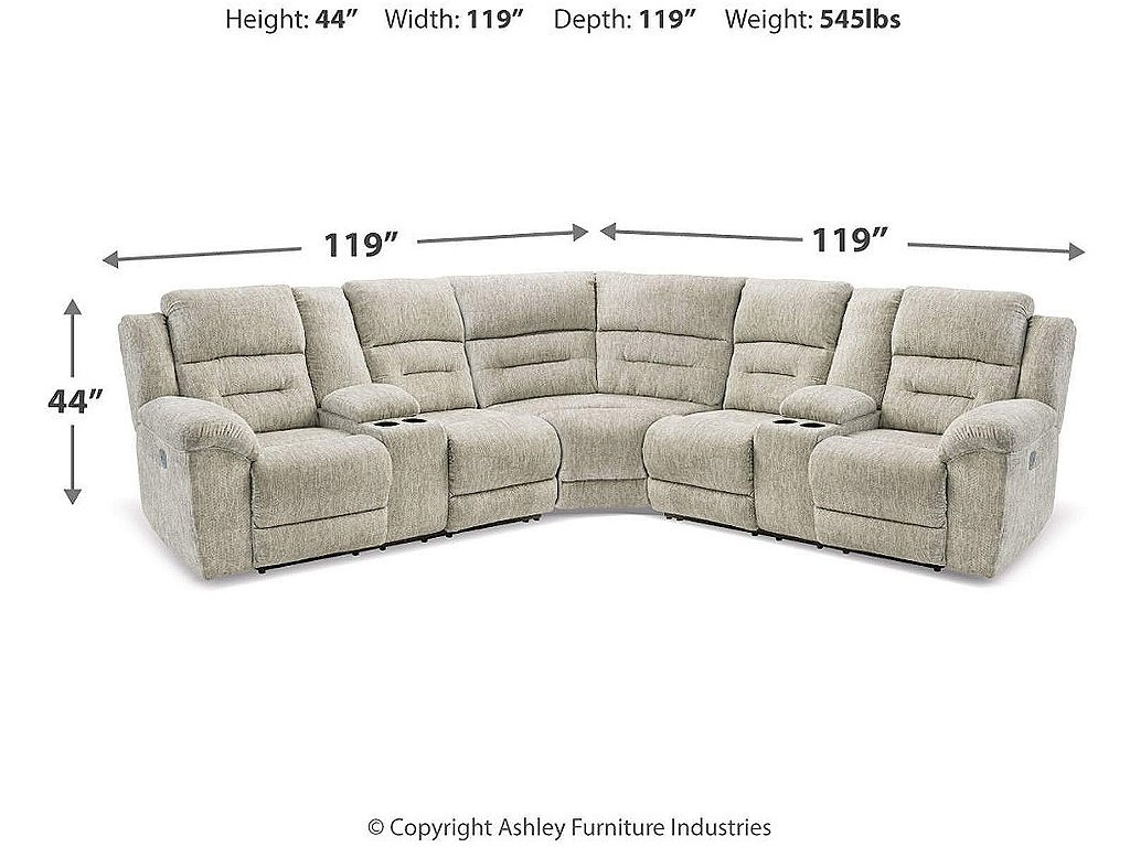 Family Den 3-Piece Power Reclining Sectional