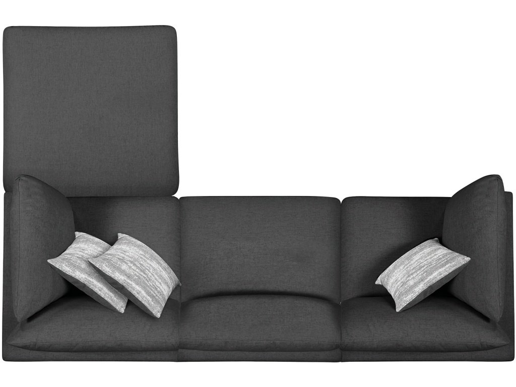 Serene 4-Piece Upholstered Modular Sectional Charcoal