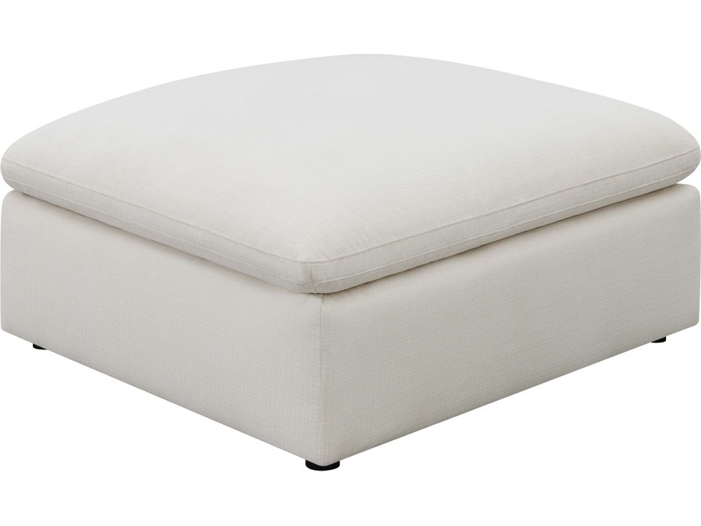 Hobson Square Upholstered Ottoman Ivory