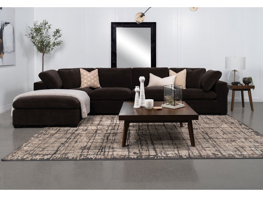 Lakeview 6-Piece Upholstered Modular Sectional Sofa Dark Chocolate