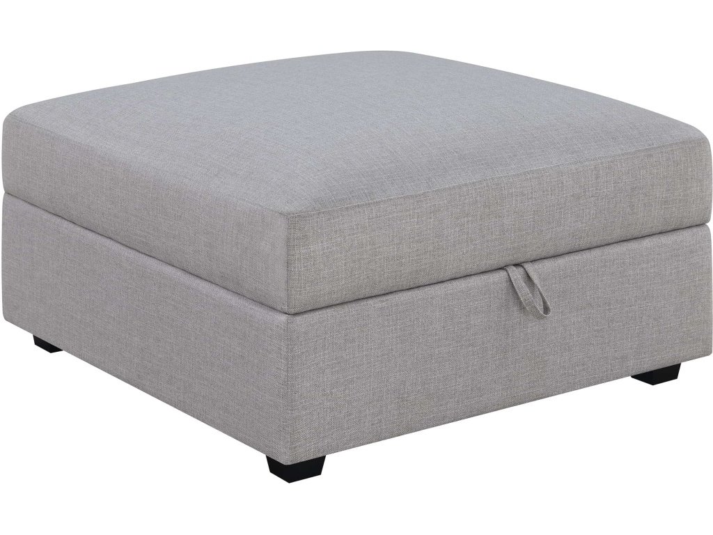 Cambria Square Upholstered Storage Ottoman Grey