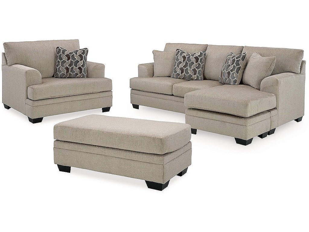 Stonemeade Sofa Chaise, Oversized Chair, and Ottoman