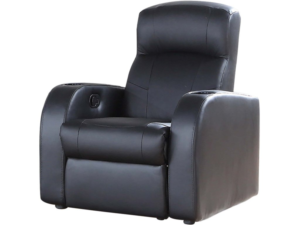 Cyrus Upholstered Track Arm Recliner Black