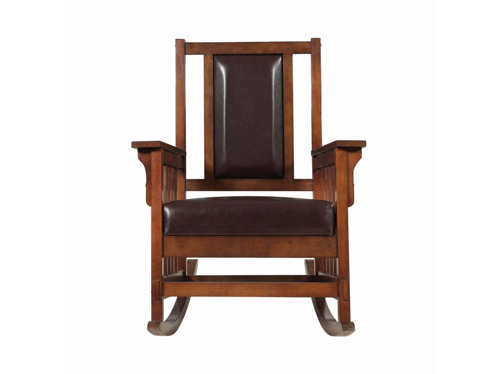 Ida Upholstered Rocking Chair Tobacco And Dark Brown