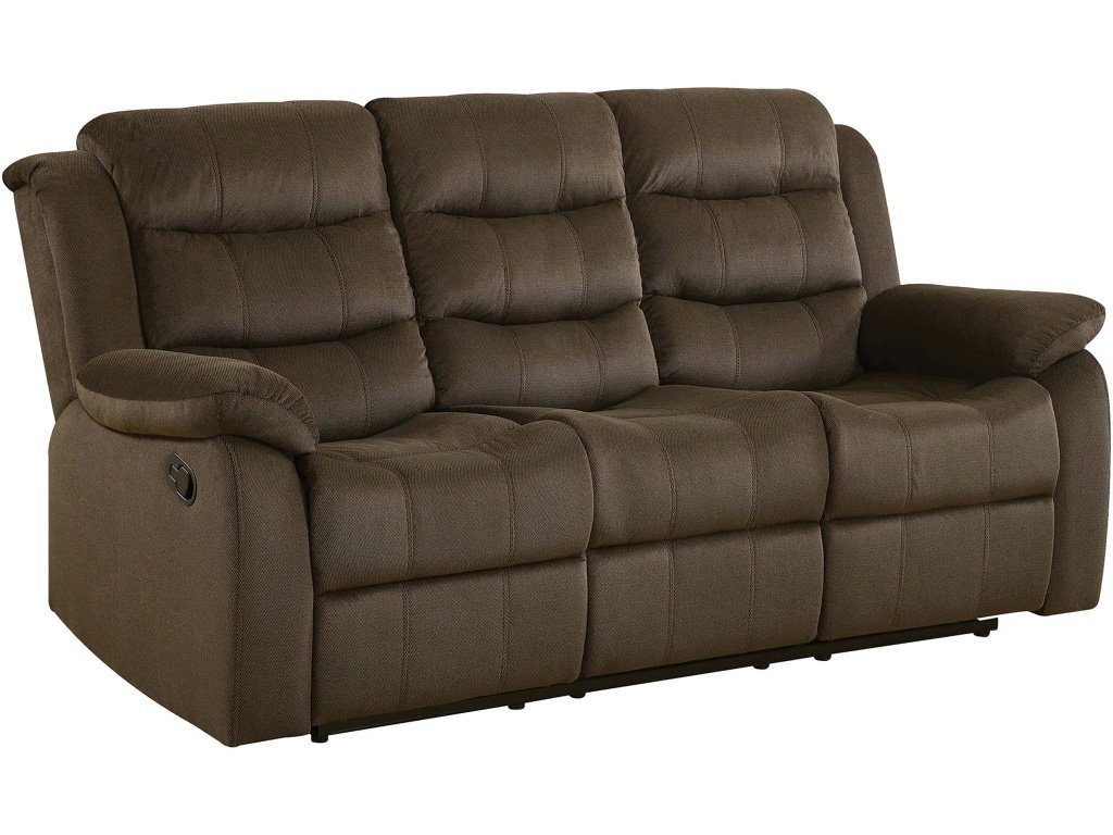 Rodman 3-Piece Upholstered Reclining Sofa Set Olive Brown