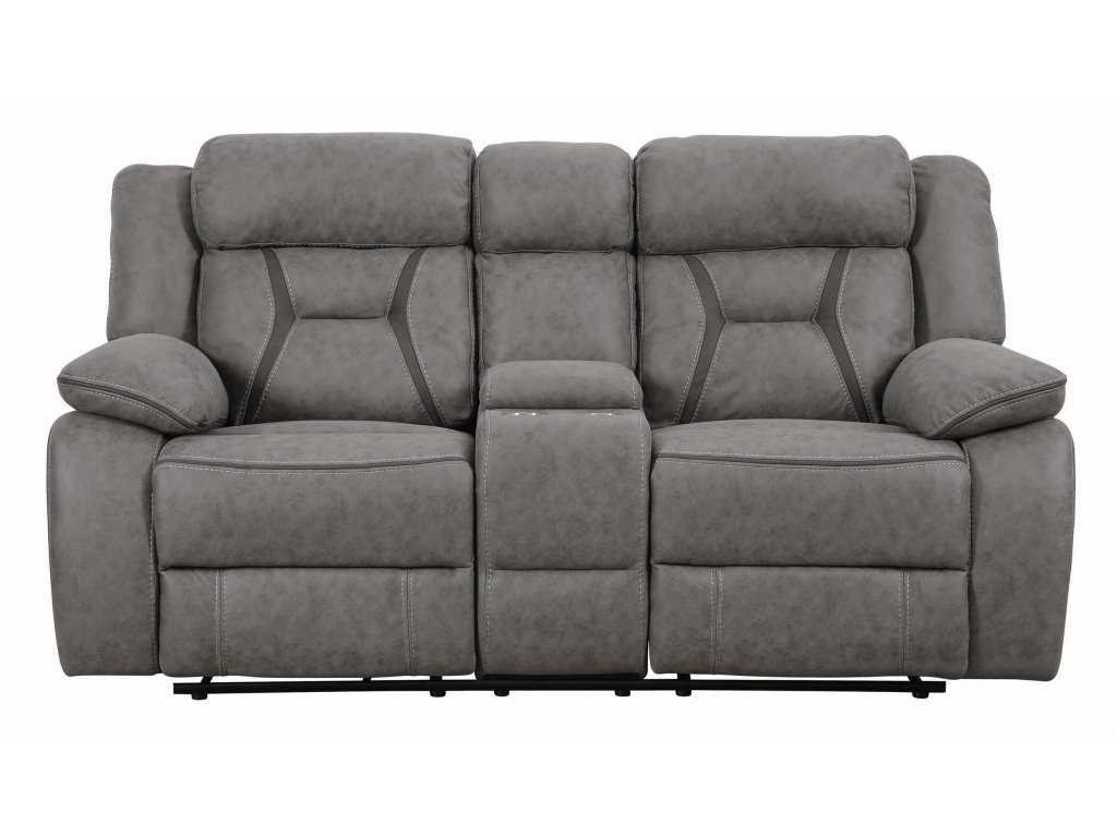 Higgins Upholstered Motion Reclining Loveseat Grey