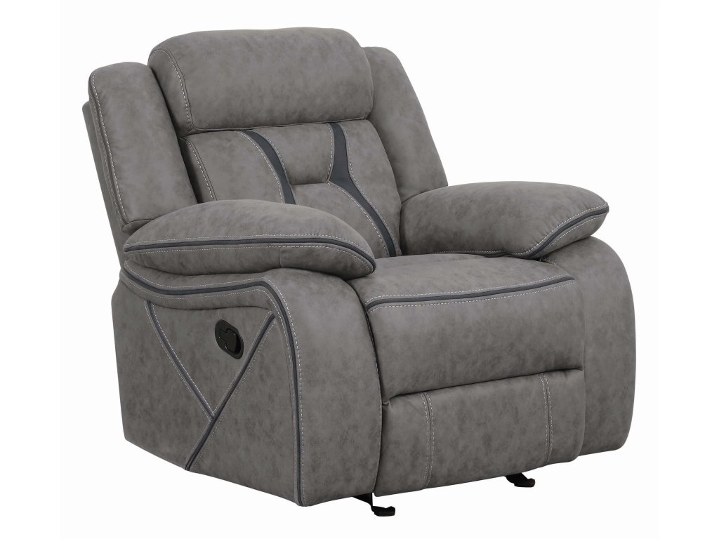 Higgins Upholstered Glider Recliner Chair Grey