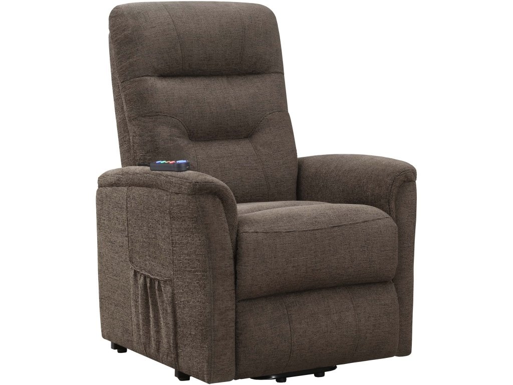 Henrietta Power Lift Recliner With Storage Pocket Brown