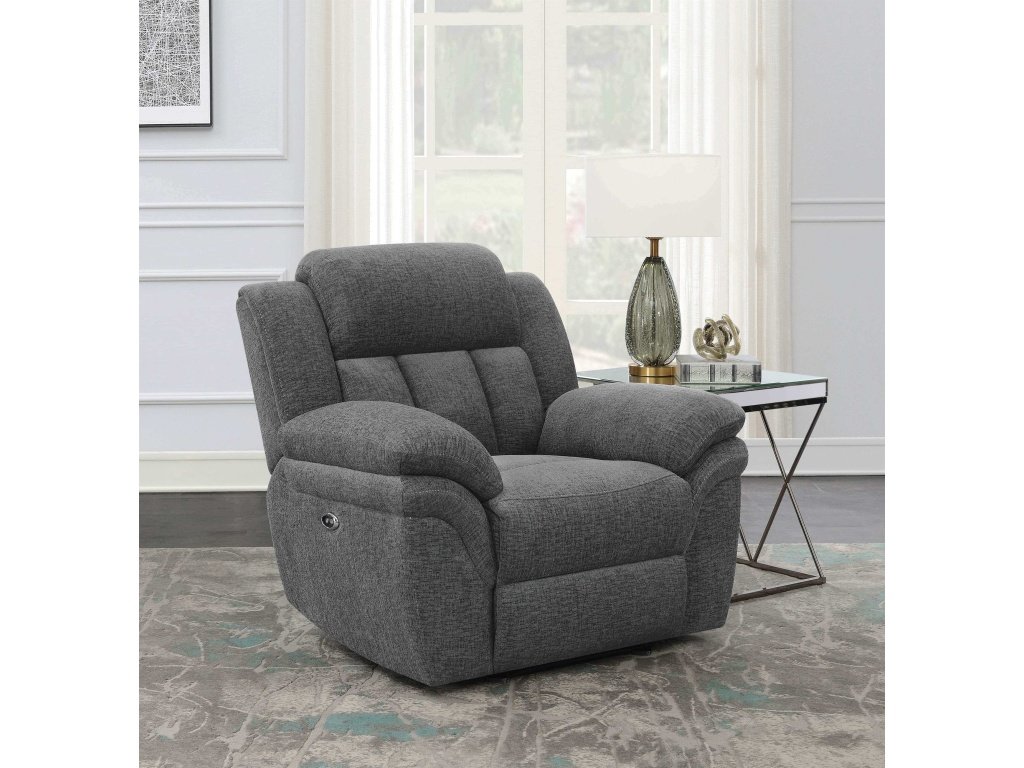 Bahrain Upholstered Glider Recliner Charcoal