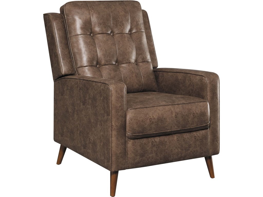 Davidson Upholstered Tufted Push Back Recliner Brown