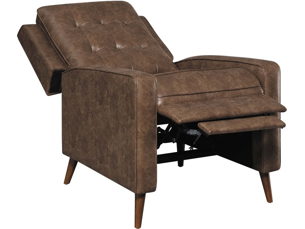 Davidson Upholstered Tufted Push Back Recliner Brown