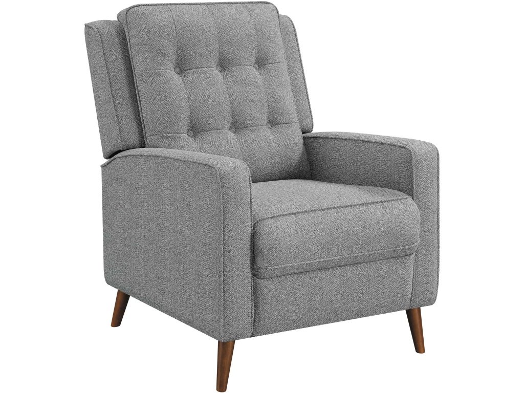 Davidson Upholstered Tufted Push Back Recliner Grey