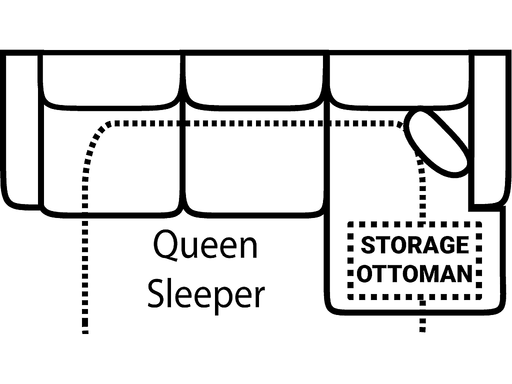 Sofa Chaise Qn Slpr w/Stor Gel