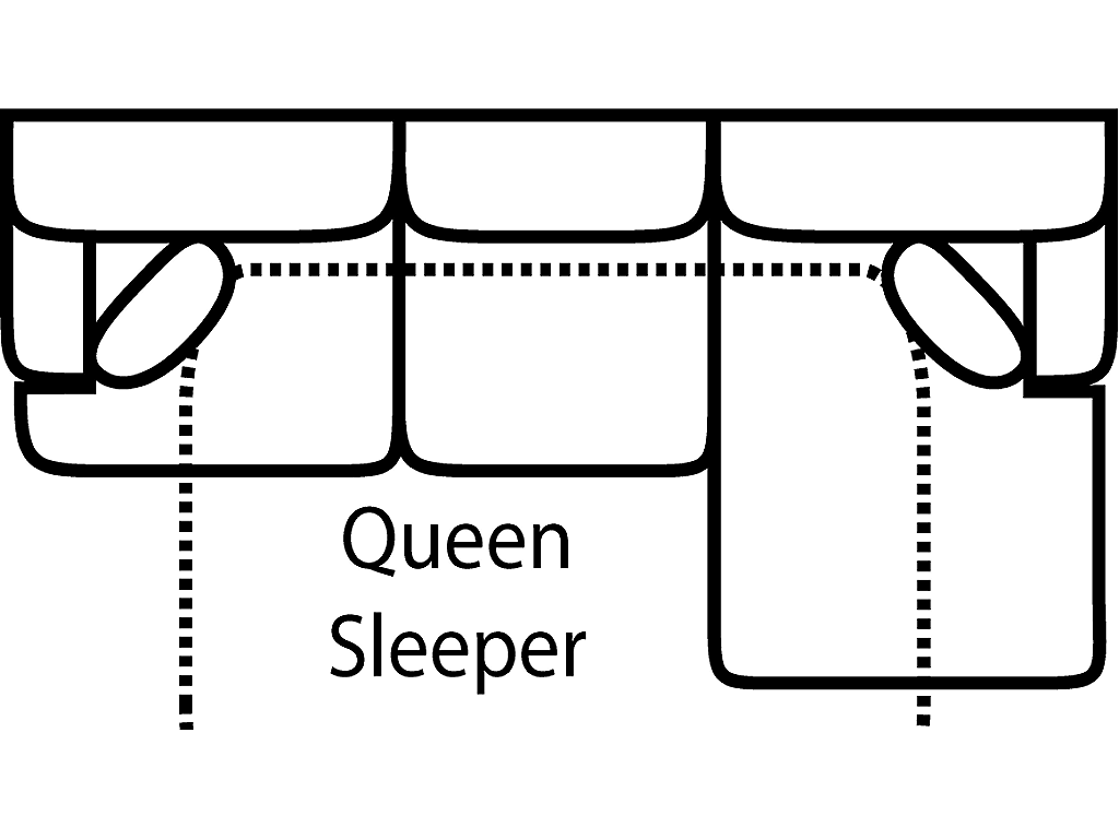 Sofa Chaise Qn. Sleeper Gel