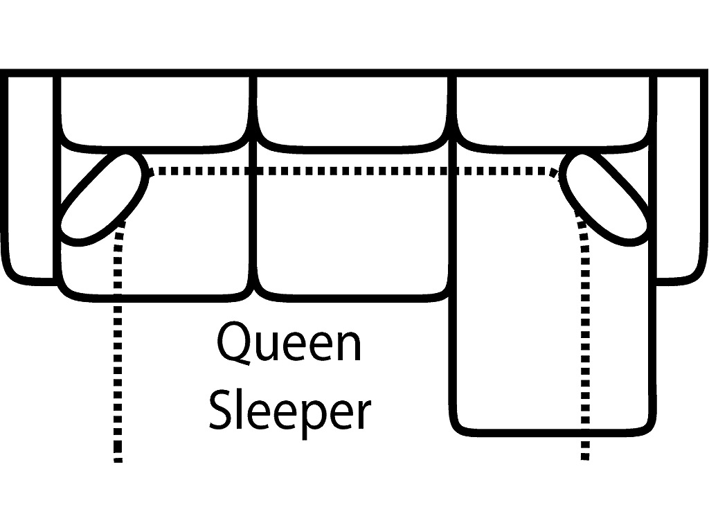 Sofa Chaise Qn. Sleeper Gel