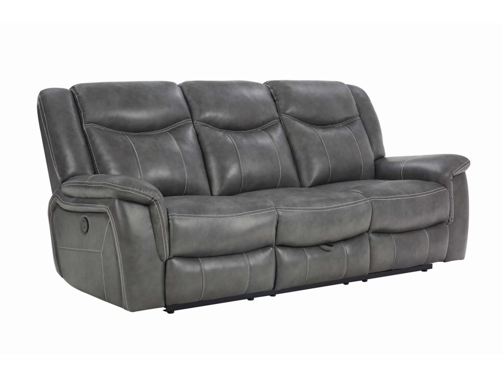 Conrad Upholstered Padded Arm Motion Sofa Grey