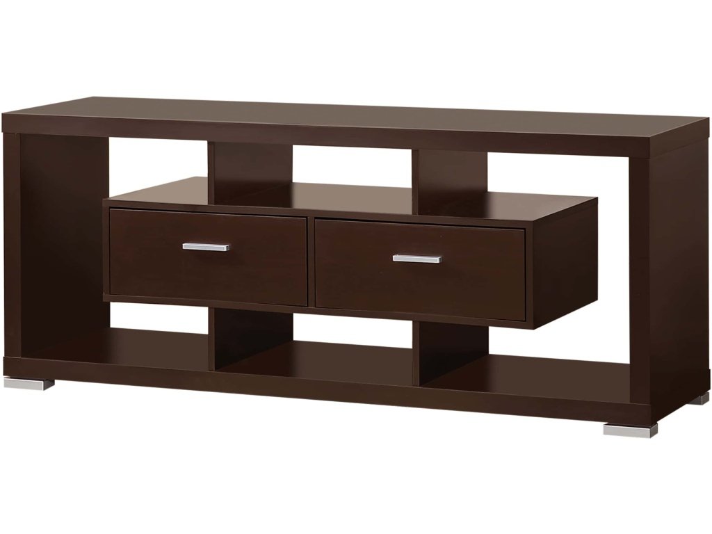 Darien 2-Drawer Engineered Wood 59″ TV Stand Cappuccino