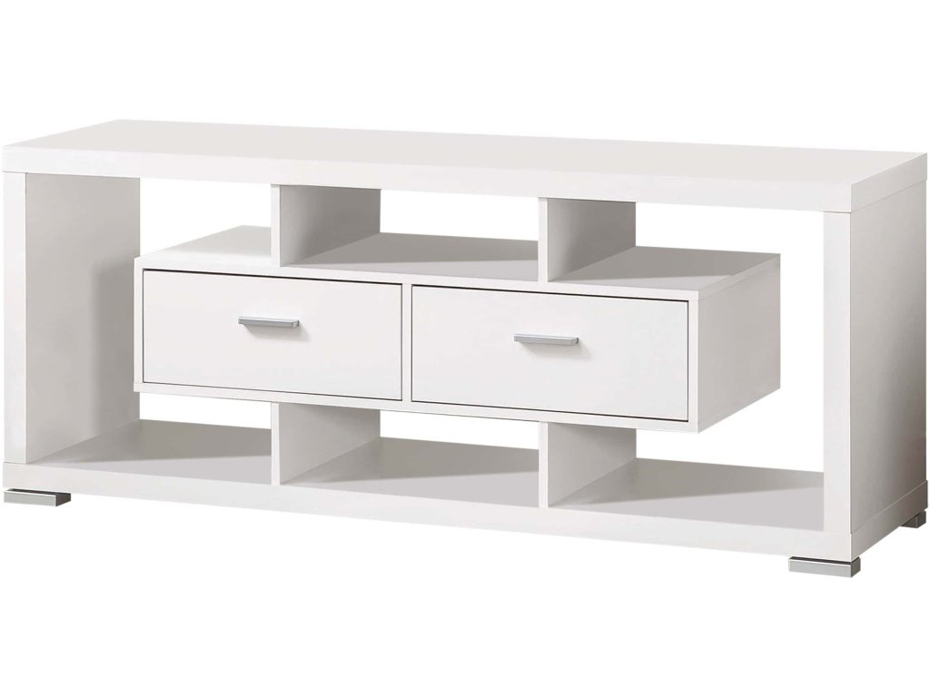 Darien 2-Drawer Engineered Wood 59″ TV Stand White