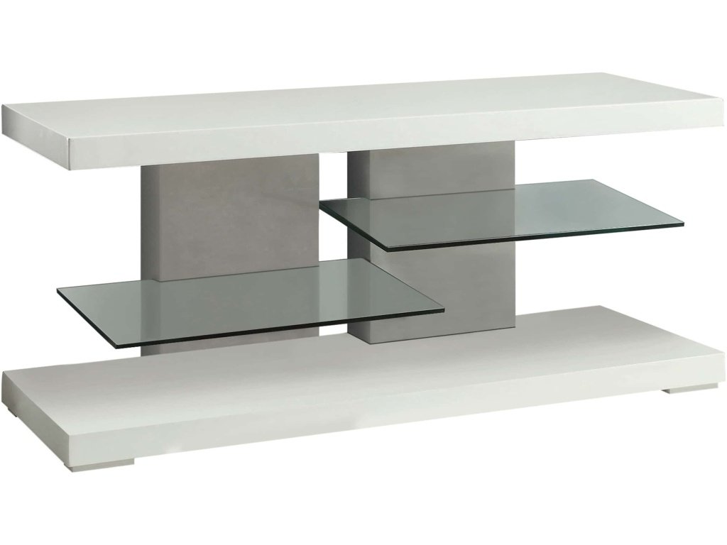 Cogswell 2-Shelf TV Console Glossy White