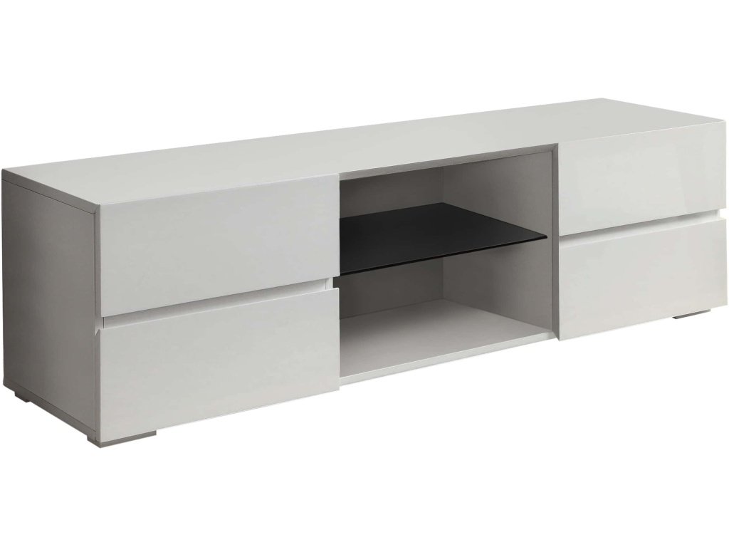 Galvin 4-Drawer TV Console Glossy White