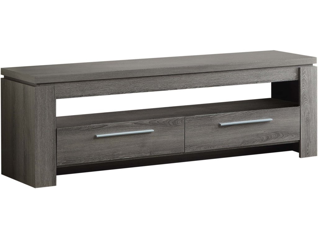 Elkton 2-Drawer Engineered Wood 59″ TV Stand Weathered Grey