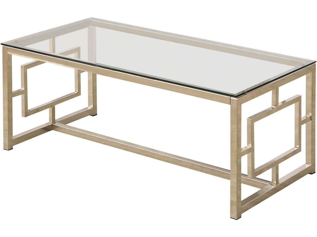 Merced Rectangular Glass Top Coffee Table Nickel