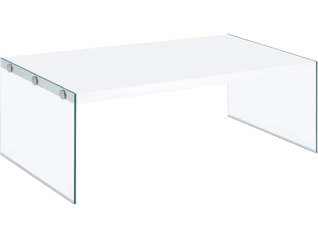 Opal Rectangular Glass Frame Coffee Table White High Gloss