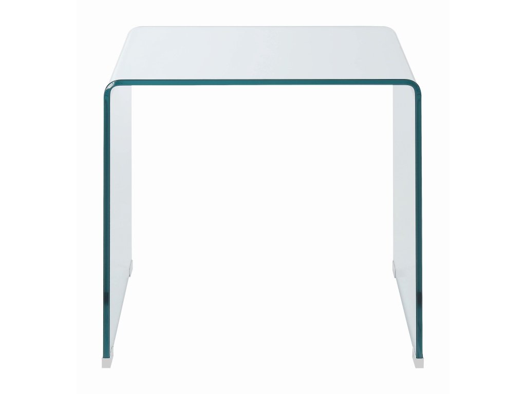 Ripley Squared Tempered Bent Glass Side End Table Clear