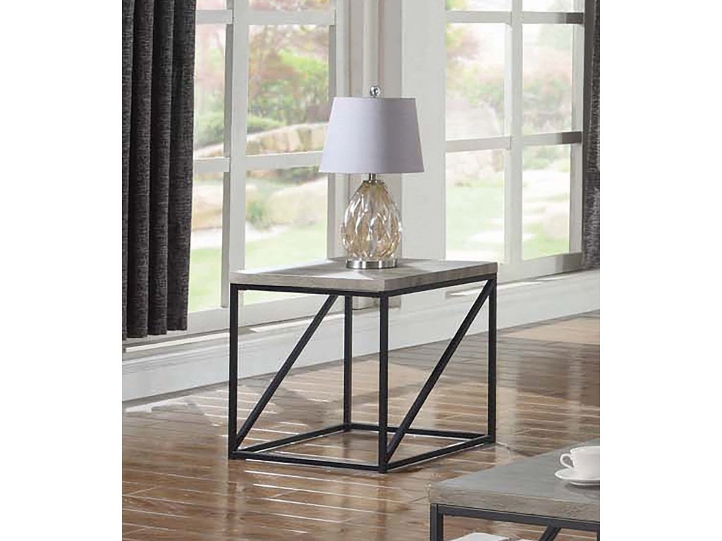 Birdie Square Engineered Wood End Table Sonoma Grey