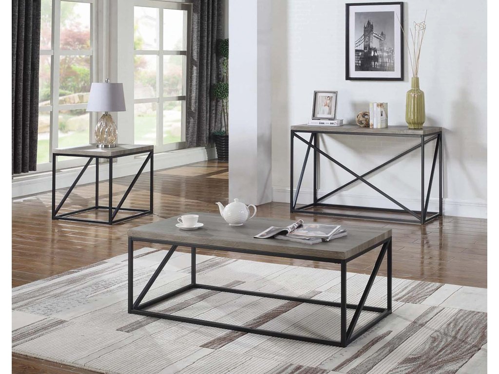 Birdie Square Engineered Wood End Table Sonoma Grey