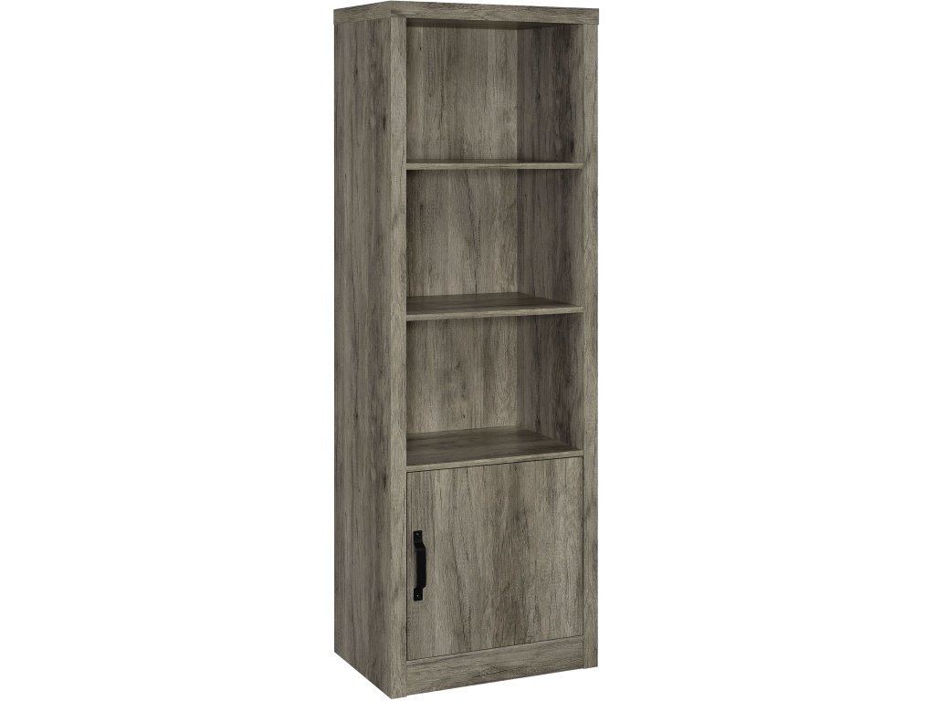 Burke 3-Shelf Media Tower With Storage Cabinet Grey Driftwood