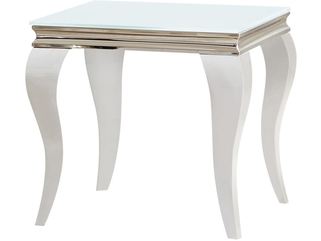 Carone Square End Table White And Chrome