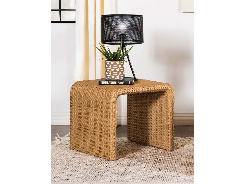 Juanita Square Rattan End Table Natural