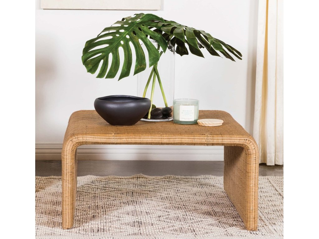 Juanita Square Rattan Coffee Table Natural