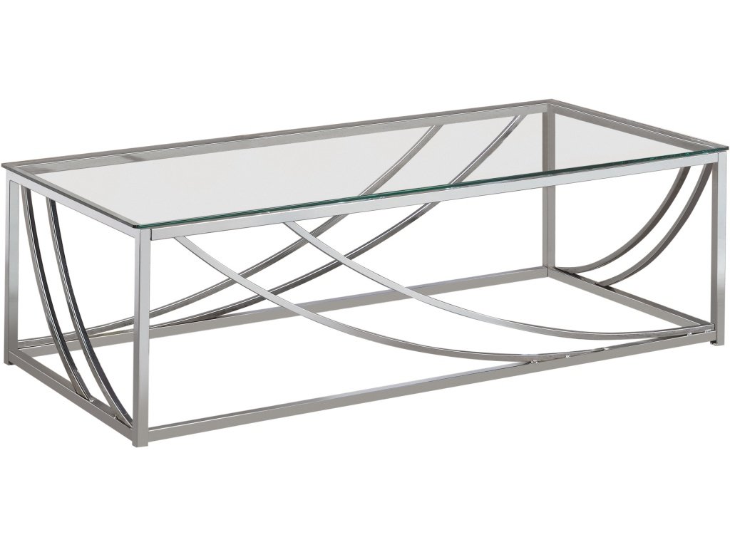 Lille Rectangular Glass Top Coffee Table Chrome