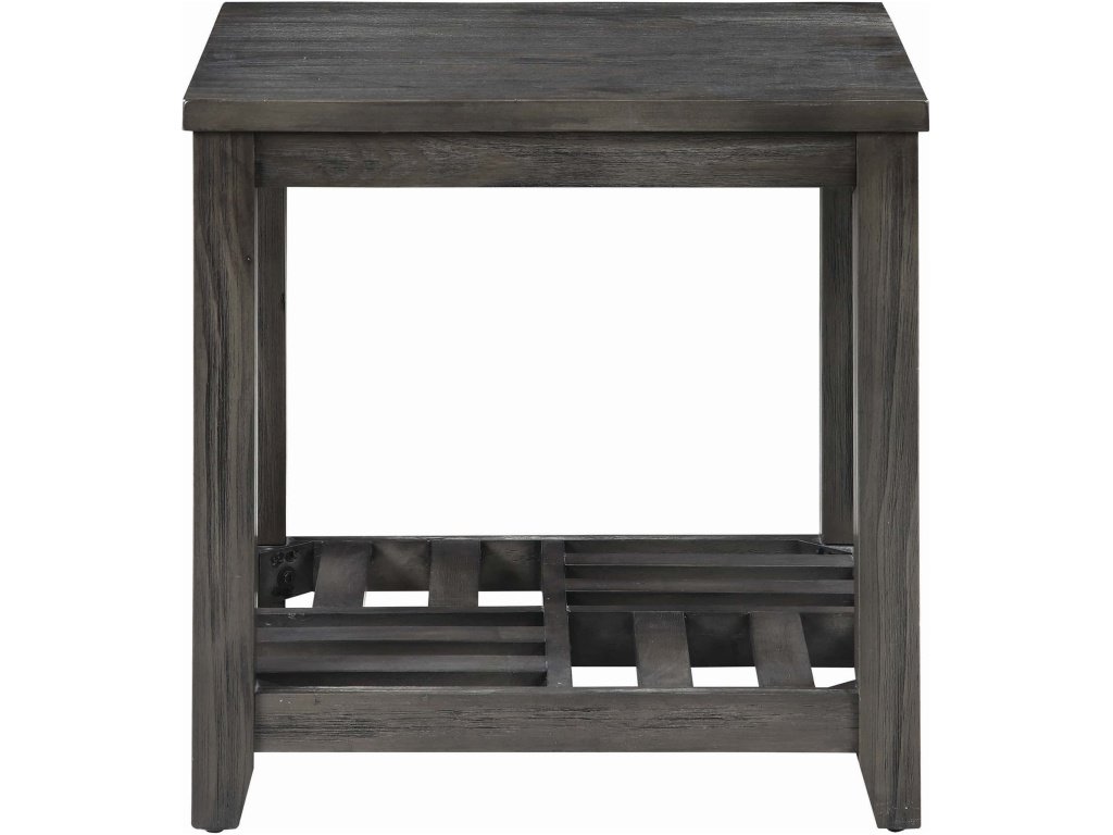 Cliffview 1-Shelf Square Wood Side End Table Grey