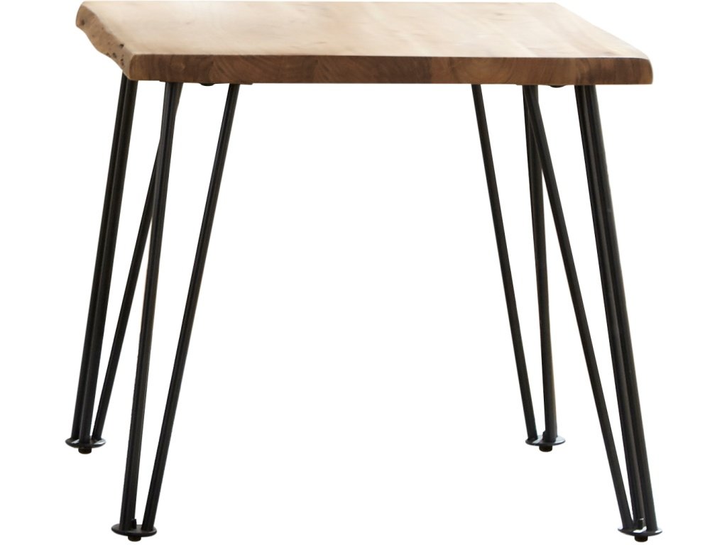 Zander End Table With Hairpin Leg Natural And Matte Black