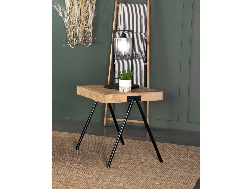 Avery Square Solid Mango Wood Side End Table Natural