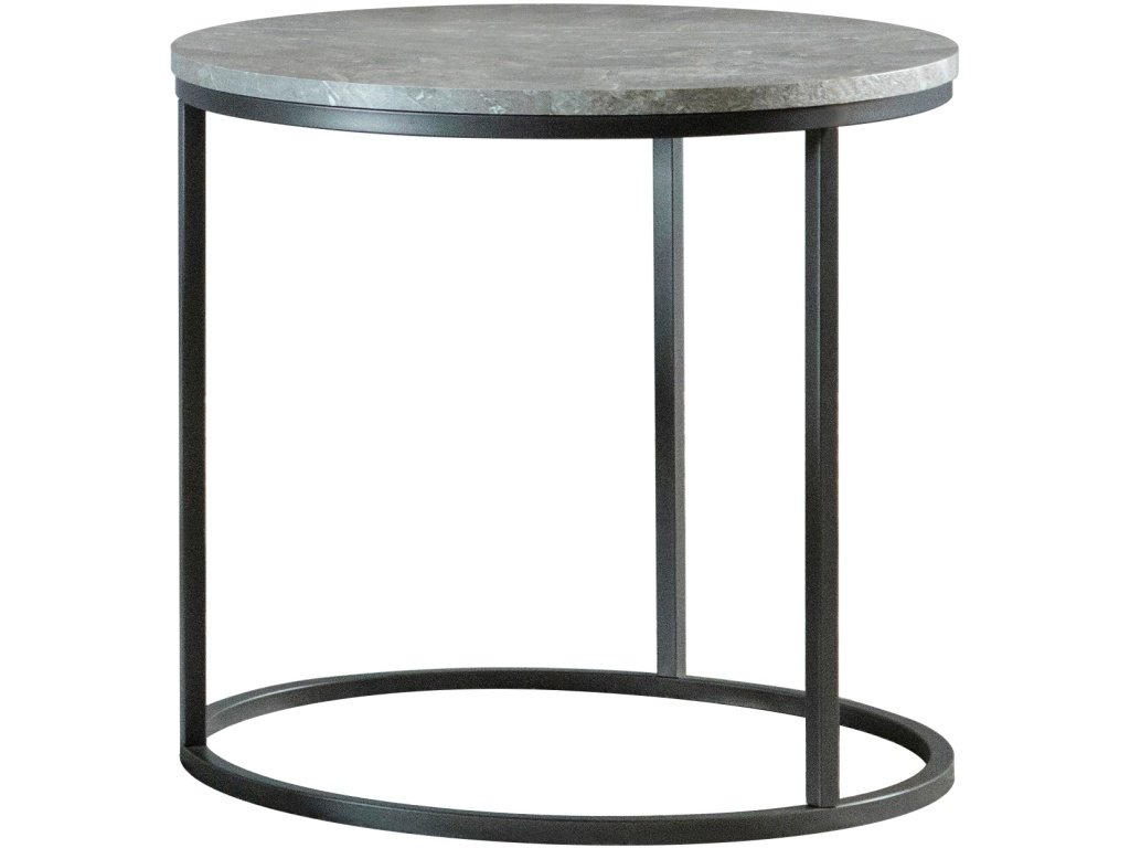 Lainey Round Faux Marble Side End Table Grey