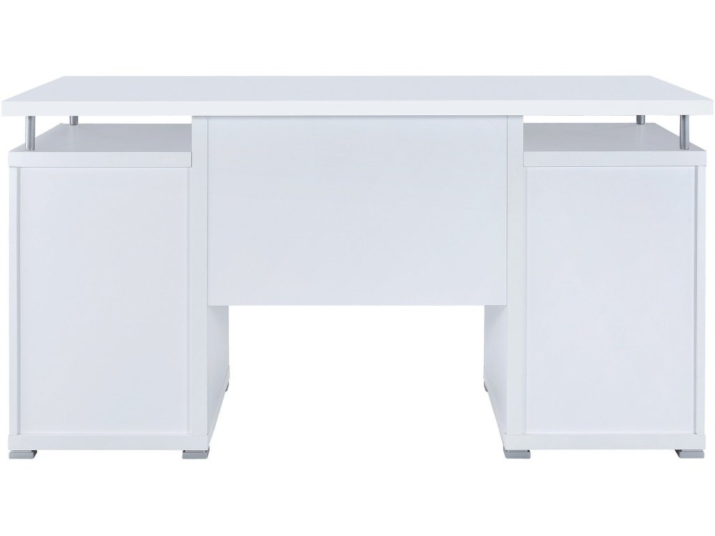 Tracy 55-Inch 2-Drawer Office Computer Desk White