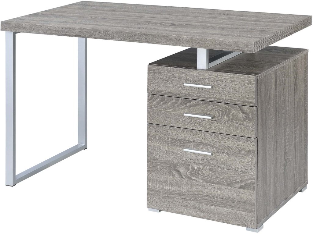 Brennan 3-Drawer Office Desk Weathered Grey