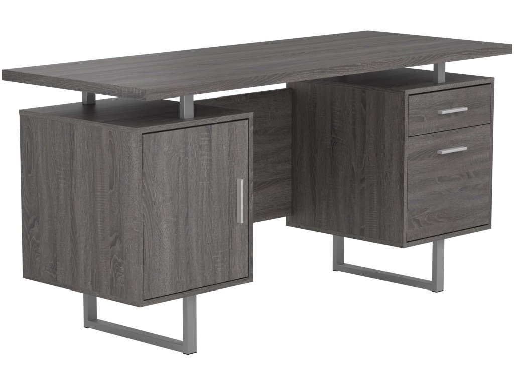 Lawtey Floating Top Office Desk Weathered Grey